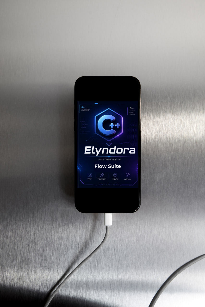 Phone displaying Elyndora app on a metallic surface