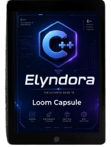 Tablet displaying the Elyndora app on a white background